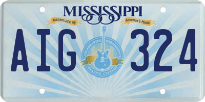 MS license plate AIG324