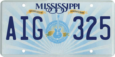 MS license plate AIG325
