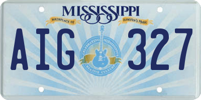 MS license plate AIG327