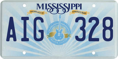 MS license plate AIG328