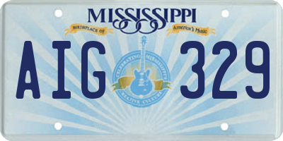 MS license plate AIG329