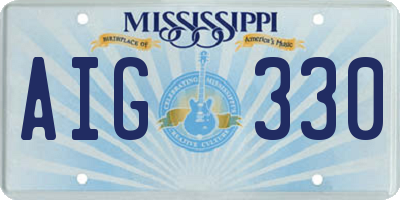 MS license plate AIG330