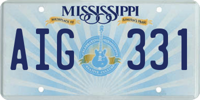 MS license plate AIG331