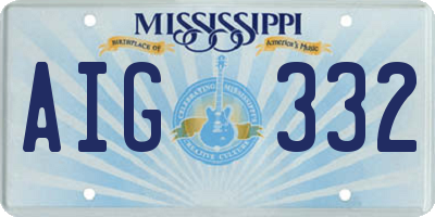 MS license plate AIG332