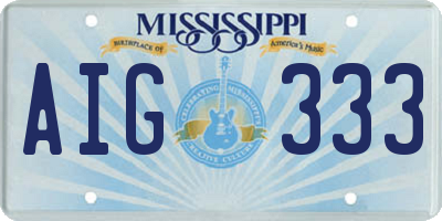 MS license plate AIG333
