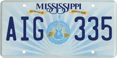 MS license plate AIG335