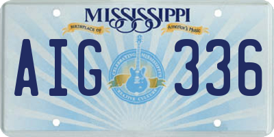 MS license plate AIG336