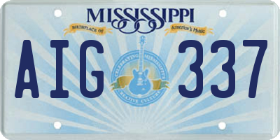 MS license plate AIG337