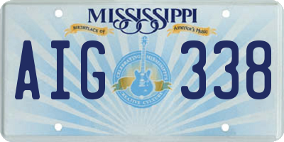 MS license plate AIG338