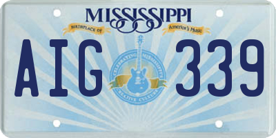 MS license plate AIG339