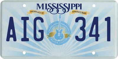 MS license plate AIG341