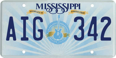 MS license plate AIG342