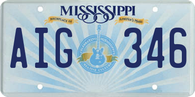 MS license plate AIG346