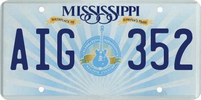 MS license plate AIG352