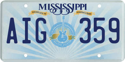 MS license plate AIG359