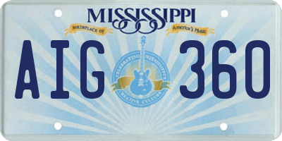 MS license plate AIG360