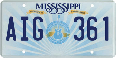 MS license plate AIG361