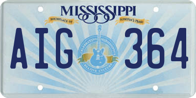 MS license plate AIG364