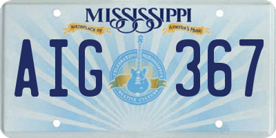 MS license plate AIG367