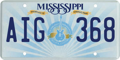 MS license plate AIG368