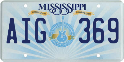 MS license plate AIG369