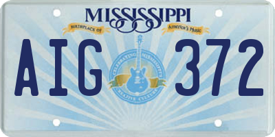 MS license plate AIG372
