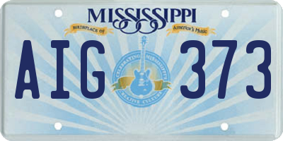MS license plate AIG373