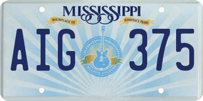 MS license plate AIG375