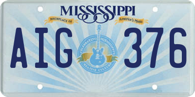 MS license plate AIG376