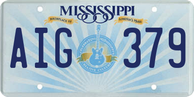 MS license plate AIG379