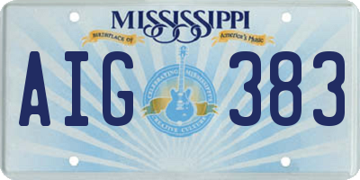MS license plate AIG383