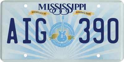 MS license plate AIG390
