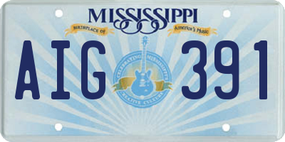 MS license plate AIG391