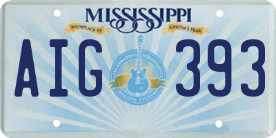MS license plate AIG393