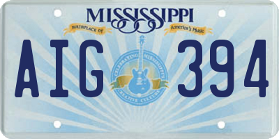 MS license plate AIG394