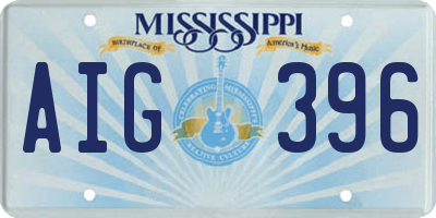 MS license plate AIG396
