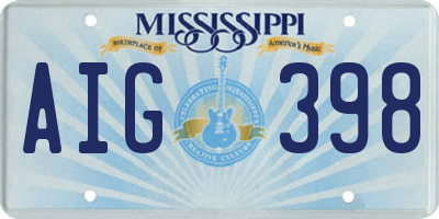 MS license plate AIG398