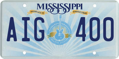 MS license plate AIG400