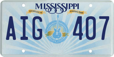 MS license plate AIG407