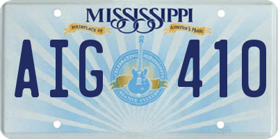 MS license plate AIG410