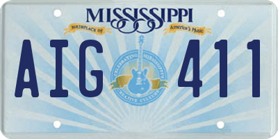 MS license plate AIG411