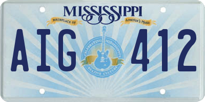 MS license plate AIG412