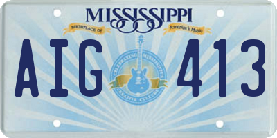 MS license plate AIG413
