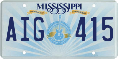 MS license plate AIG415