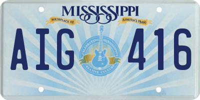 MS license plate AIG416
