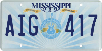 MS license plate AIG417