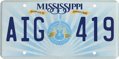 MS license plate AIG419