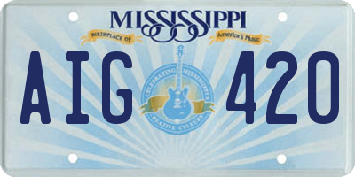 MS license plate AIG420