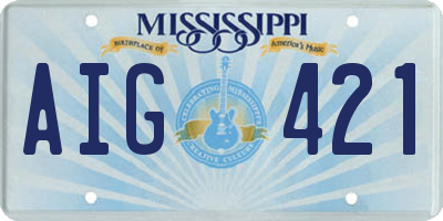 MS license plate AIG421
