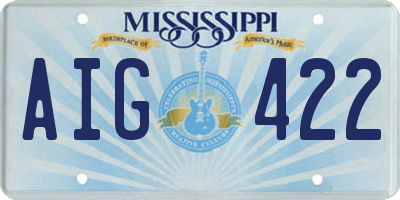 MS license plate AIG422